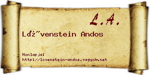 Lövenstein Andos névjegykártya
